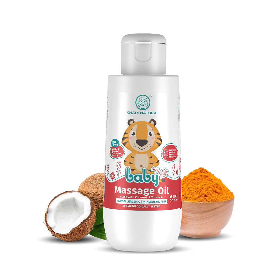 Khadi Natural Baby Massage Oil with Coconut and Turmeric for Nourishing Skin - 150ml - Image 6 - Buy from Indicrest