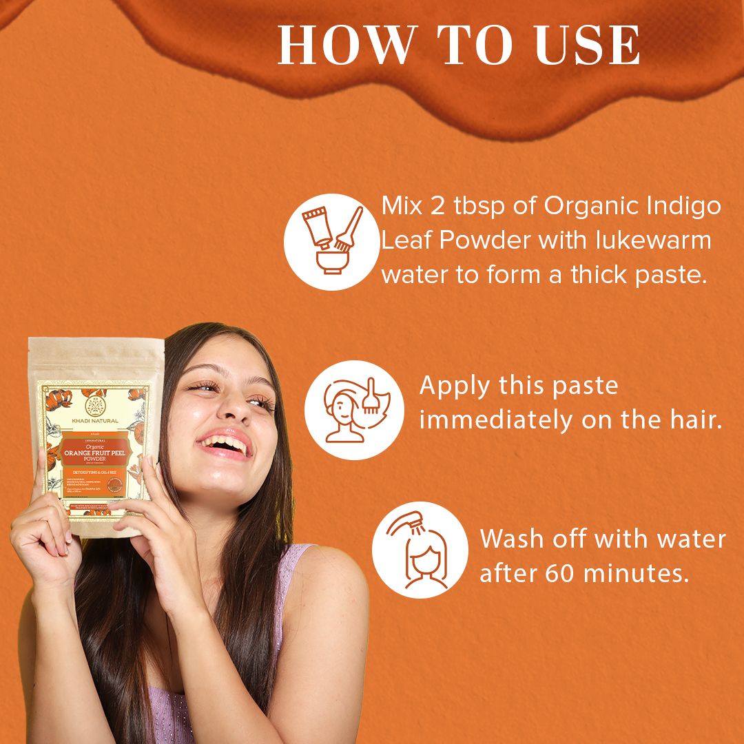 Khadi Natural Organic Orange Peel Powder For Hair Care - 100% Natural - 100gm - Image 4 - Buy from Indicrest