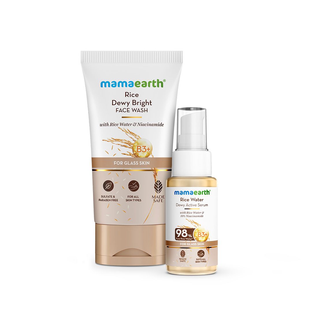 Mamaearth Rice Dewy Bright Kit with Rice Water & Niacinamide for Glass Skin Glow - Buy from Indicrest
