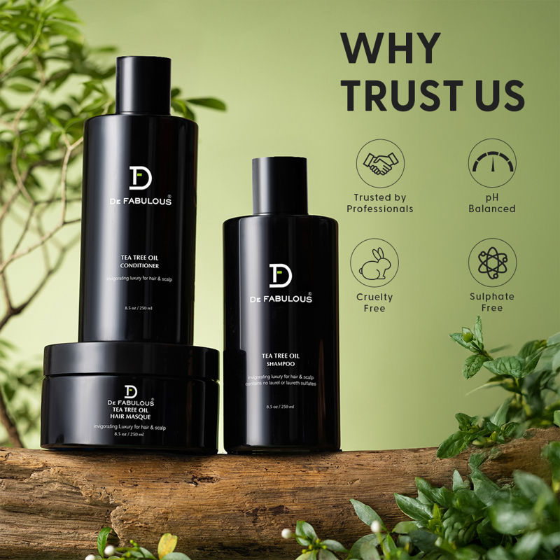 De Fabulous Tea Tree Oil Sulphate Free Shampoo For Scalp Health - All Hair Types, 250ml