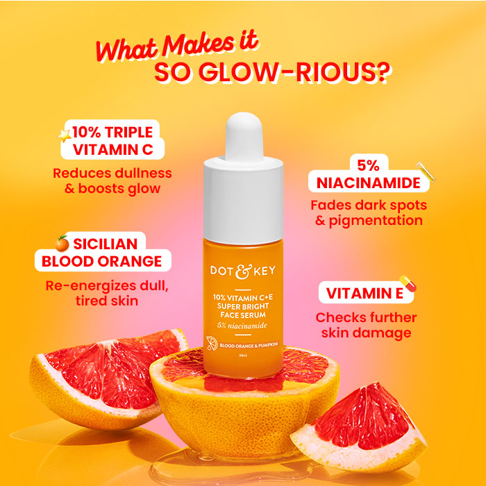 Dot & Key 10% Vitamin C + E Face Serum with 5% Niacinamide, 30ml