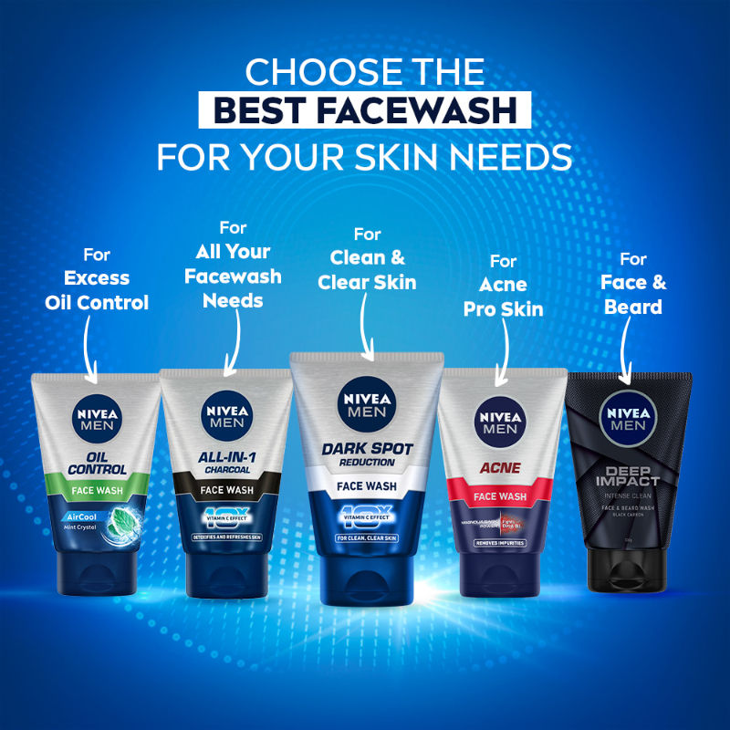 Nivea MEN Face Wash, All in 1 Charcoal, to Detoxify & Refresh Skin with 10x Vitamin C Effect, 50g Buy at Indicrest Image 8