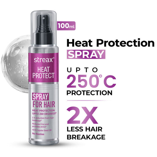 Streax Heat Protect Spray For Hair Styling For Men & Women, For Dry & Frizzy Hair, 100ml Buy at Indicrest