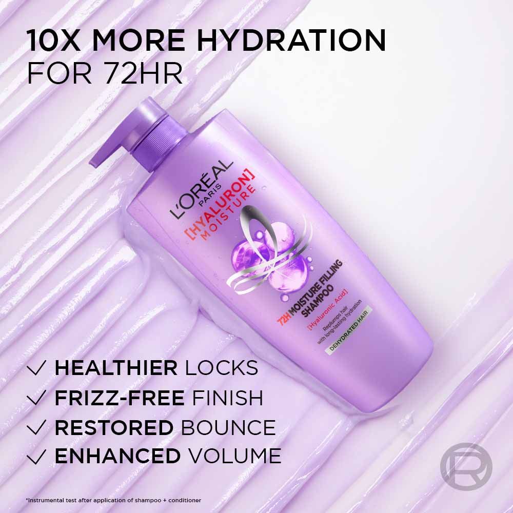 L'Oreal Paris Hyaluron Moisture Combo for 72HR Hydrated Hair Shampoo, 1000ml + Conditioner, 180ml + Night Cream, 180ml, 3 pieces Buy at Indicrest Image 5