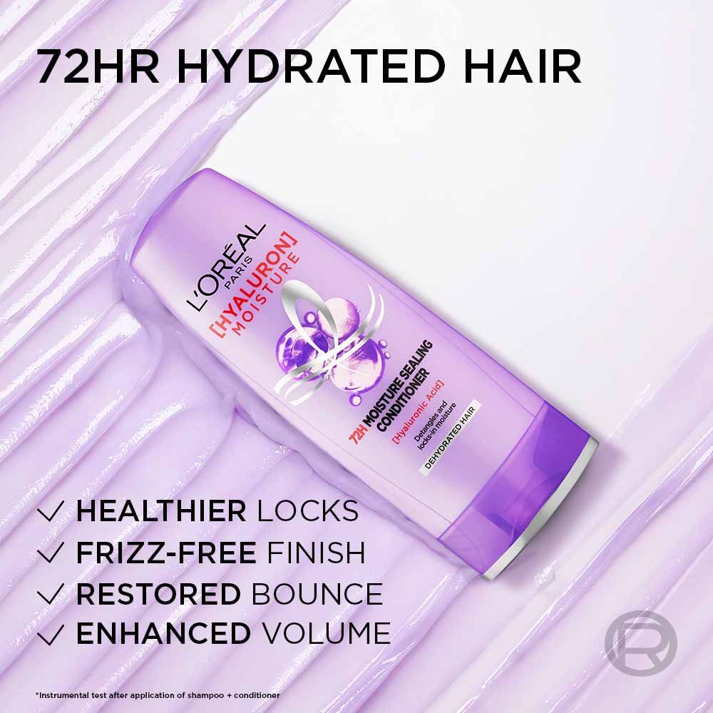 L'Oreal Paris Hyaluron Moisture Combo for 72HR Hydrated Hair Shampoo, 1000ml + Conditioner, 180ml + Night Cream, 180ml, 3 pieces Buy at Indicrest Image 6