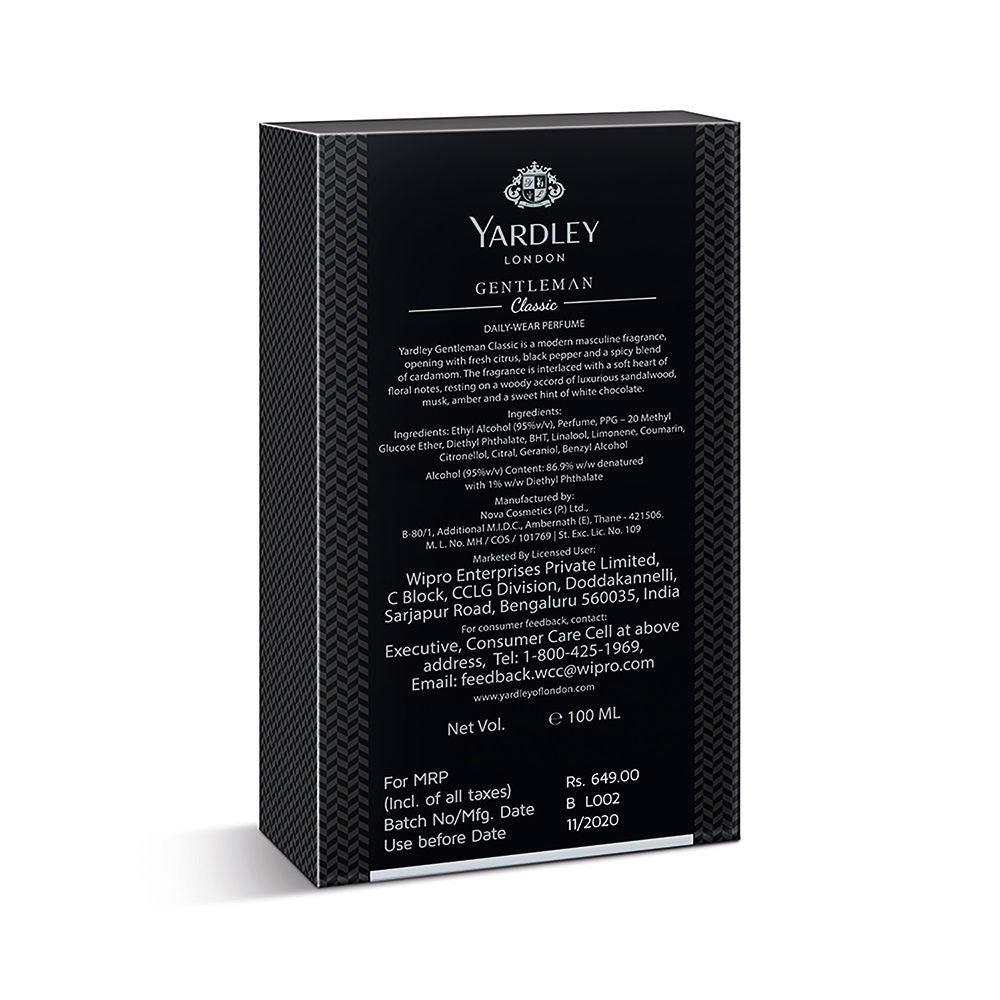 Yardley London Gentleman Classic Daily Wear Perfume for Men, 100ml Buy at Indicrest Image 3
