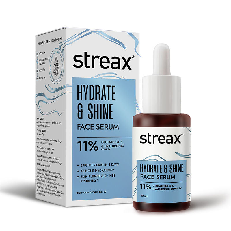 Streax Hydrate & Shine Face Serum With 11% Hyaluronic Acid Complex For Brightening, 48 Hr Hydration, 30ml Buy at Indicrest Image 12
