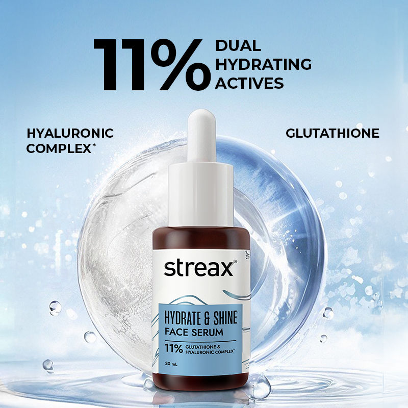 Streax Hydrate & Shine Face Serum With 11% Hyaluronic Acid Complex For Brightening, 48 Hr Hydration, 30ml Buy at Indicrest Image 3