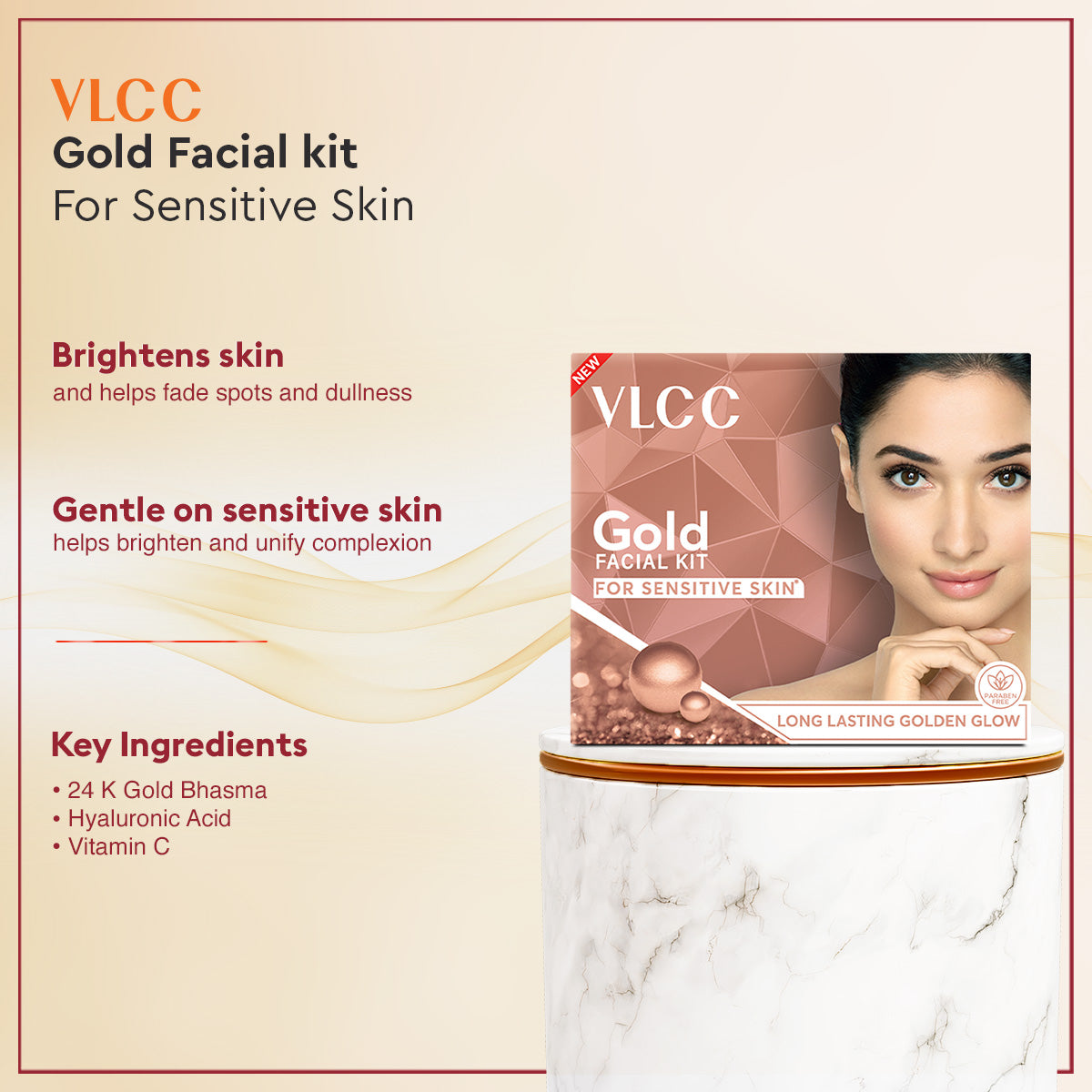 VLCC Honey Moisturiser and Gold Facial kit for Sensitive Skin Combo - Image 3 - Buy from Indicrest