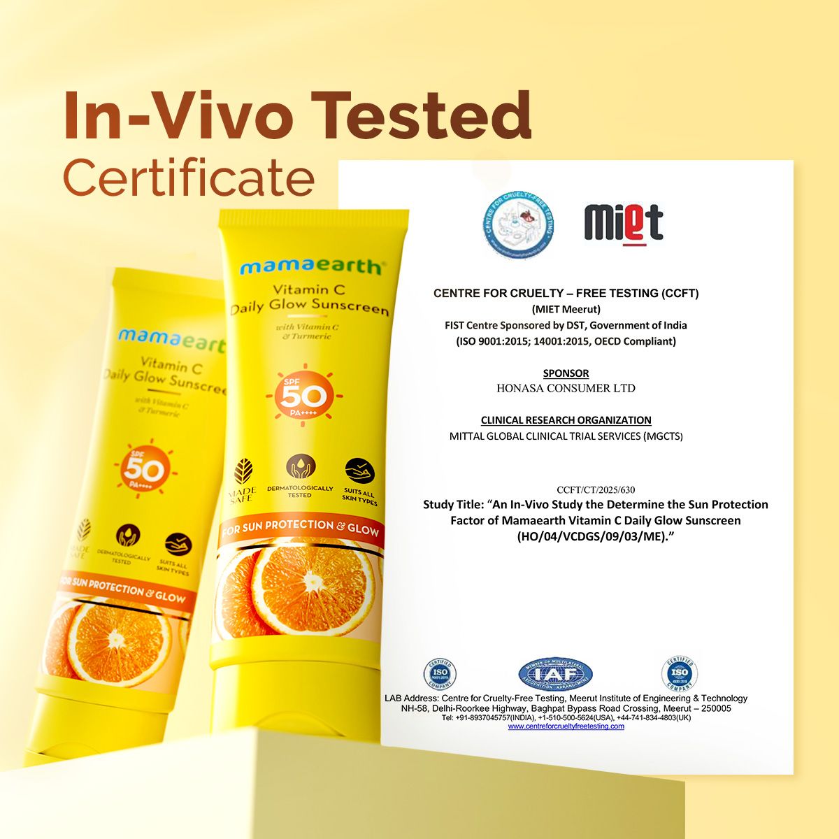 Mamaearth Vitamin C Daily Glow Sunscreen with Vitamin C & Turmeric for Sun Protection & Glow, 125 g - Image 3 - Buy from Indicrest