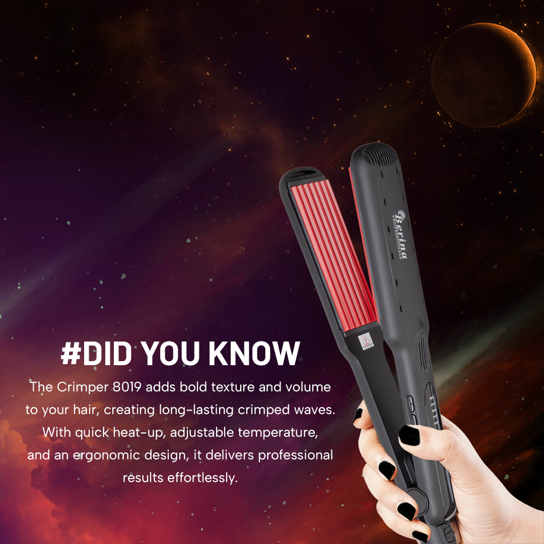 Berina Professional Diamond Nano Hi-Tech Crimper BC-8019 | Defined Waves, Texture & Precision Styling, BC-8019