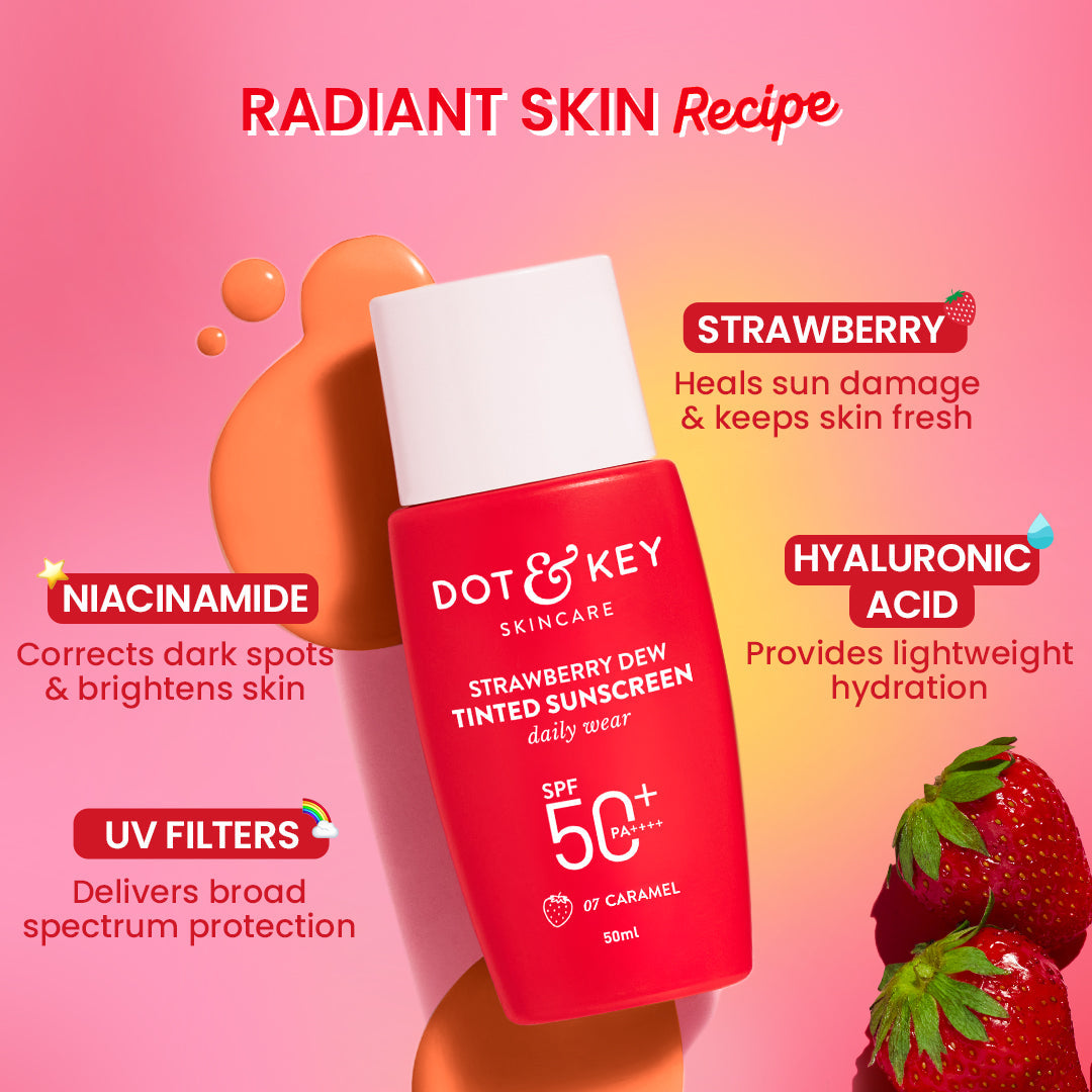 Dot & Key Strawberry Dew Tinted Sunscreen Sand, Pack of 2 (50ml)