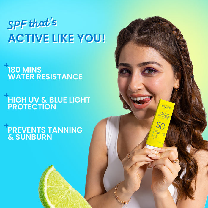 Dot & Key Lime Rush Swim + Sports Sunscreen SPF 50+ (Water Resistant) 50g