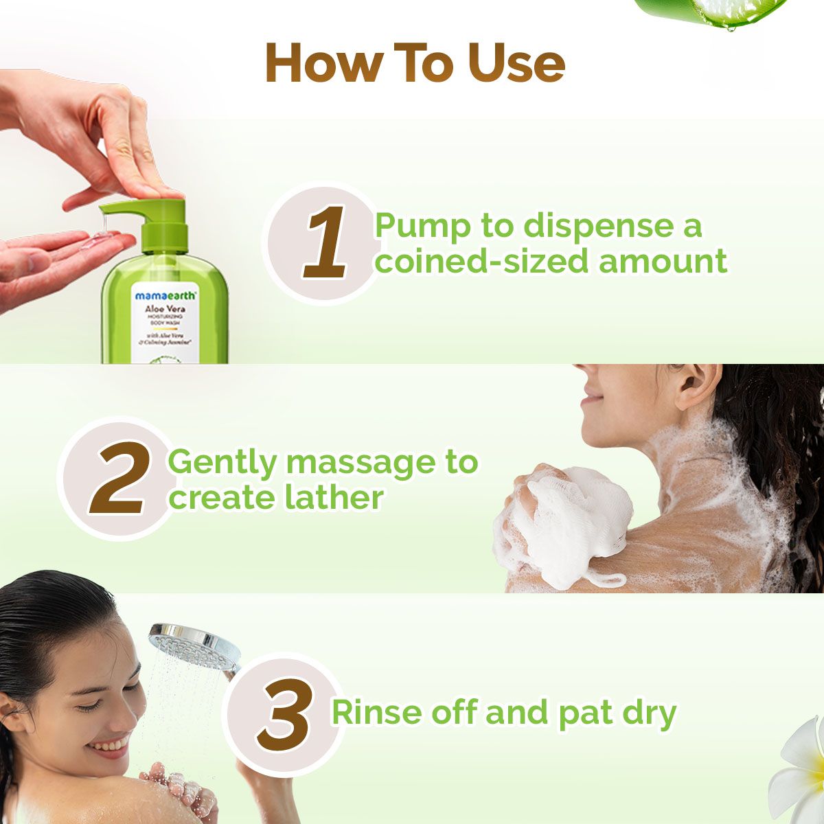 Mamaearth Aloe Vera Moisturizing Body Wash with Aloe Vera & Calming Jasmine For Soft & Soothed Skin 500 ml - Image 4 - Buy from Indicrest
