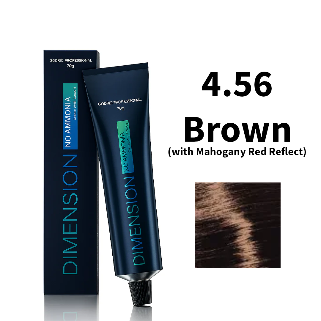 Godrej Professional Dimension No Ammonia Cream Hair Colour Red, Mahogany Iridescent Reflects 4.56 - Brown (with Mahogany Red Reflect) 70g