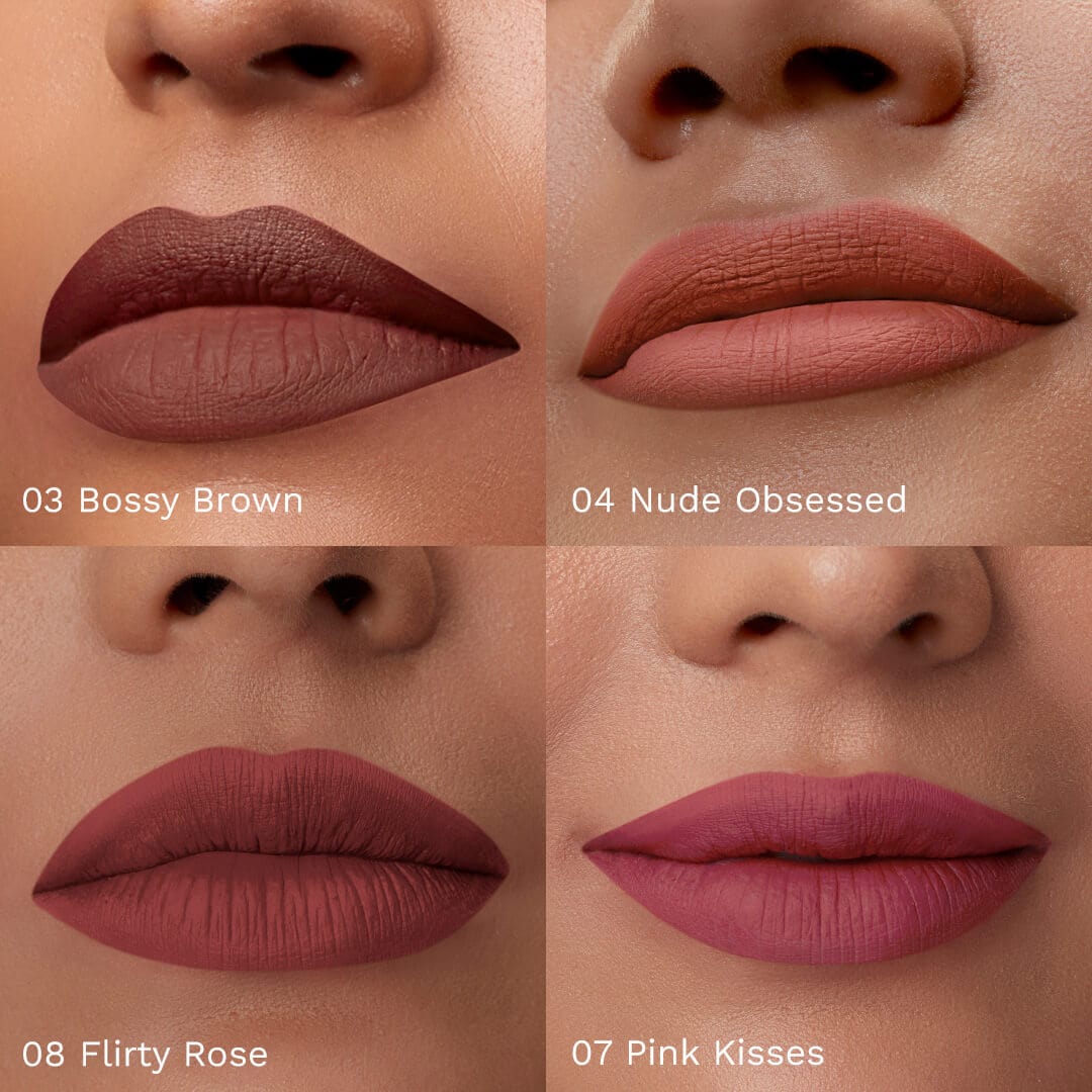 Pilgrim Matte Me Up Liquid lipstick 4 in 1 pack (minis), Bold Mistress - Image 10 - Buy from Indicrest