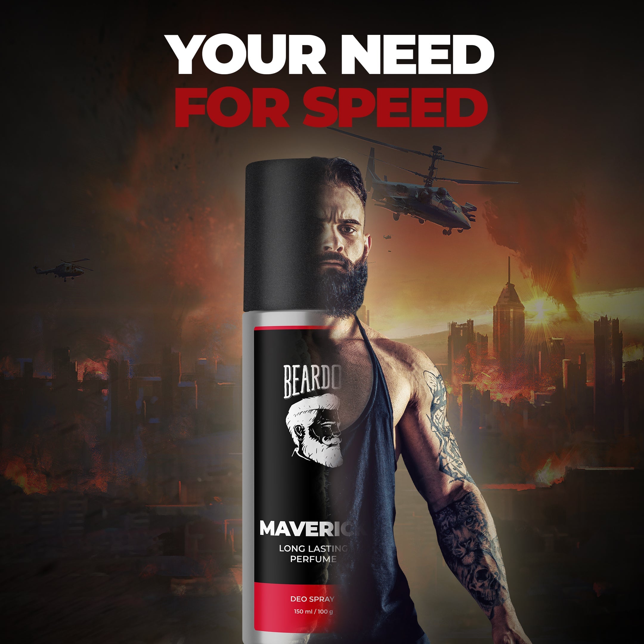 Beardo Maverick Perfume Deo Spray, 150ml - Image 5 - Buy from Indicrest