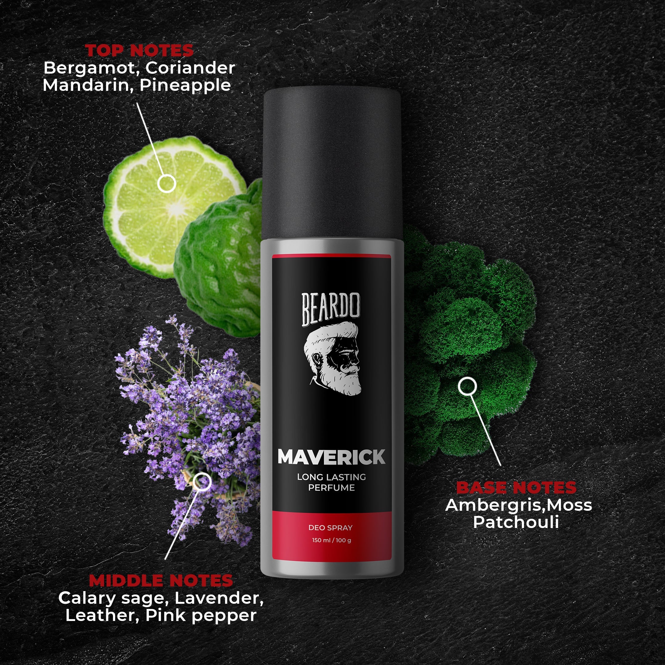 Beardo Maverick Perfume Deo Spray, 150ml - Image 8 - Buy from Indicrest