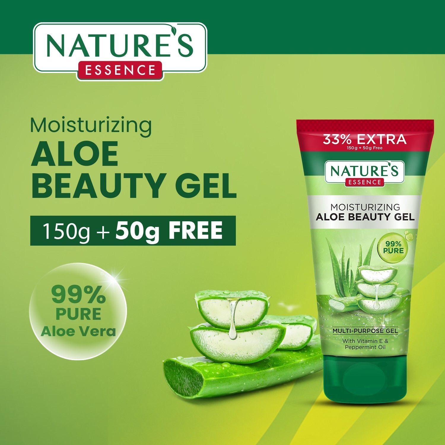 Nature's Essence Moisturising Aloe Beauty Gel, 200g Buy at Indicrest Image 3