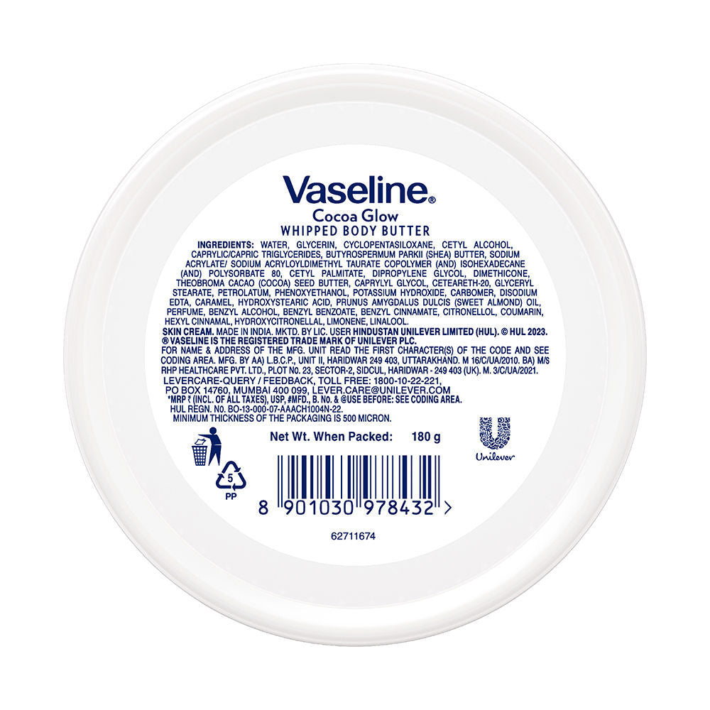Vaseline Cocoa Glow Whipped Body Butter, 180g Buy at Indicrest Image 7