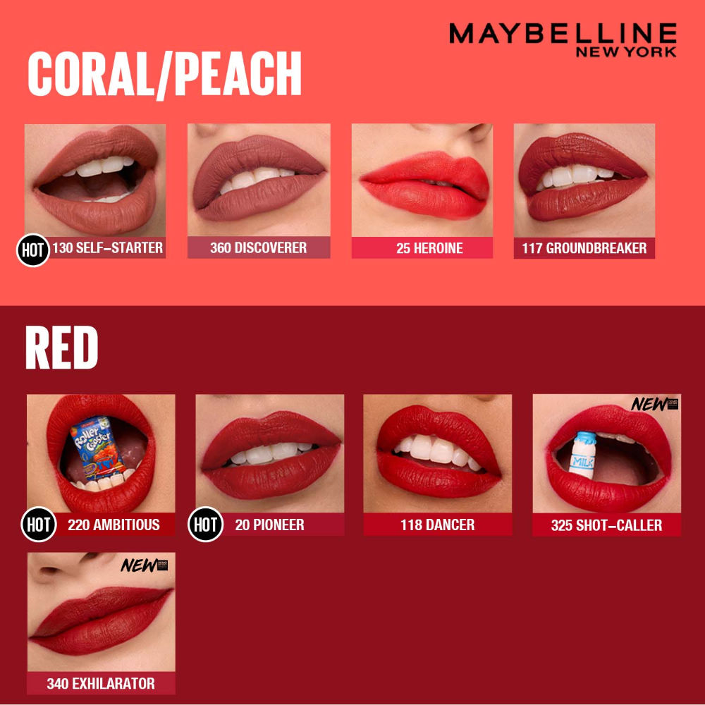 Maybelline New York Super Stay Matte Ink Liquid Lipstick, Lasts Up to 16H - 380 Enchanter, 5ml Buy at Indicrest Image 10