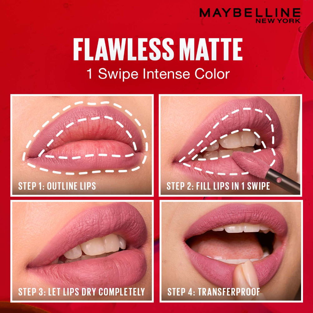 Maybelline New York Super Stay Matte Ink Liquid Lipstick, Lasts Up to 16H - 380 Enchanter, 5ml Buy at Indicrest Image 12