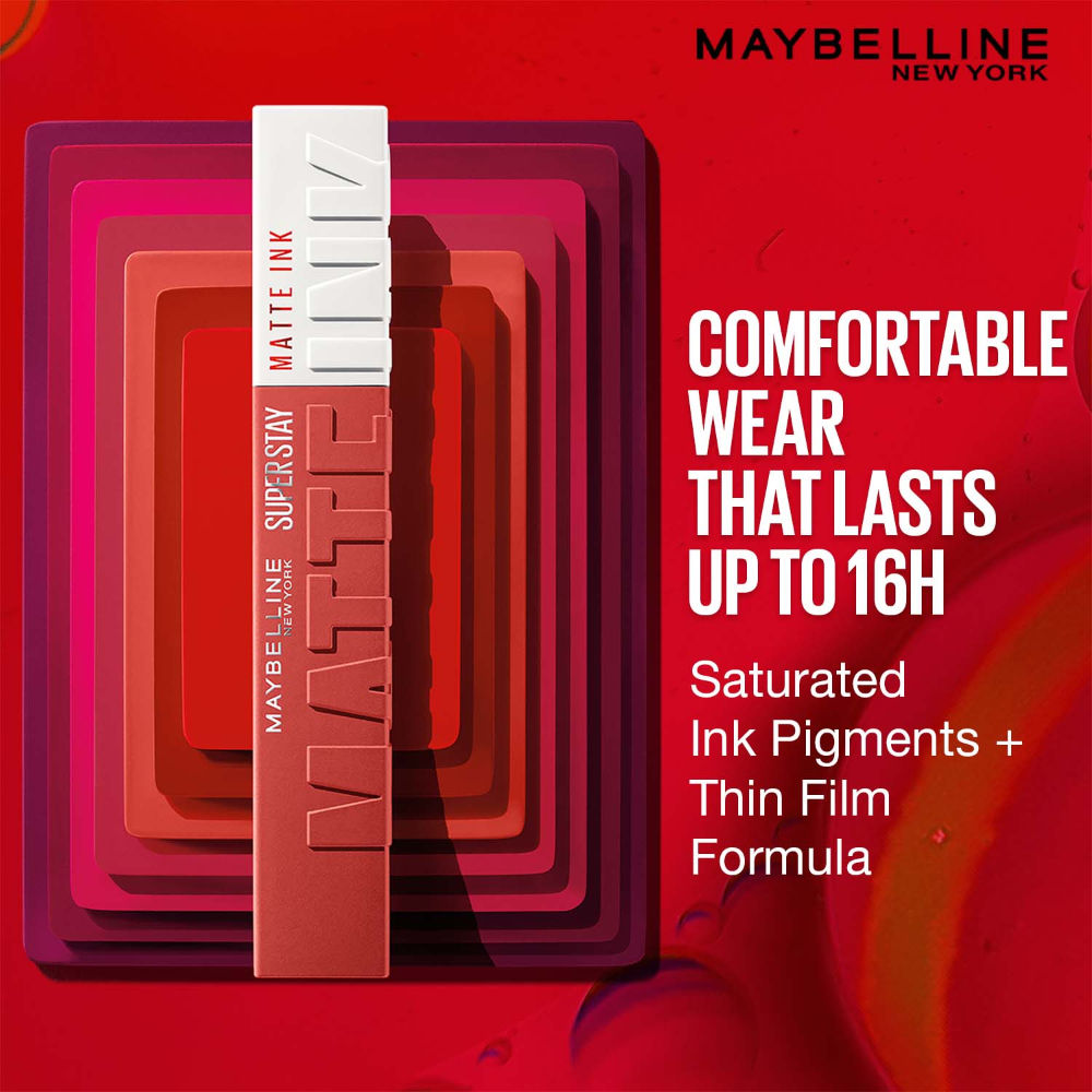 Maybelline New York Super Stay Matte Ink Liquid Lipstick, Lasts Up to 16H - 380 Enchanter, 5ml Buy at Indicrest Image 6