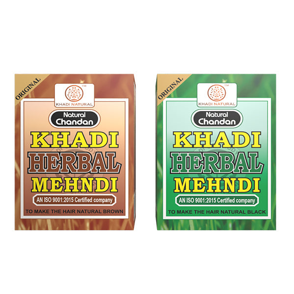 Khadi Natural Black & Brown Mehndi Combo Pack – 75g Each - Buy from Indicrest
