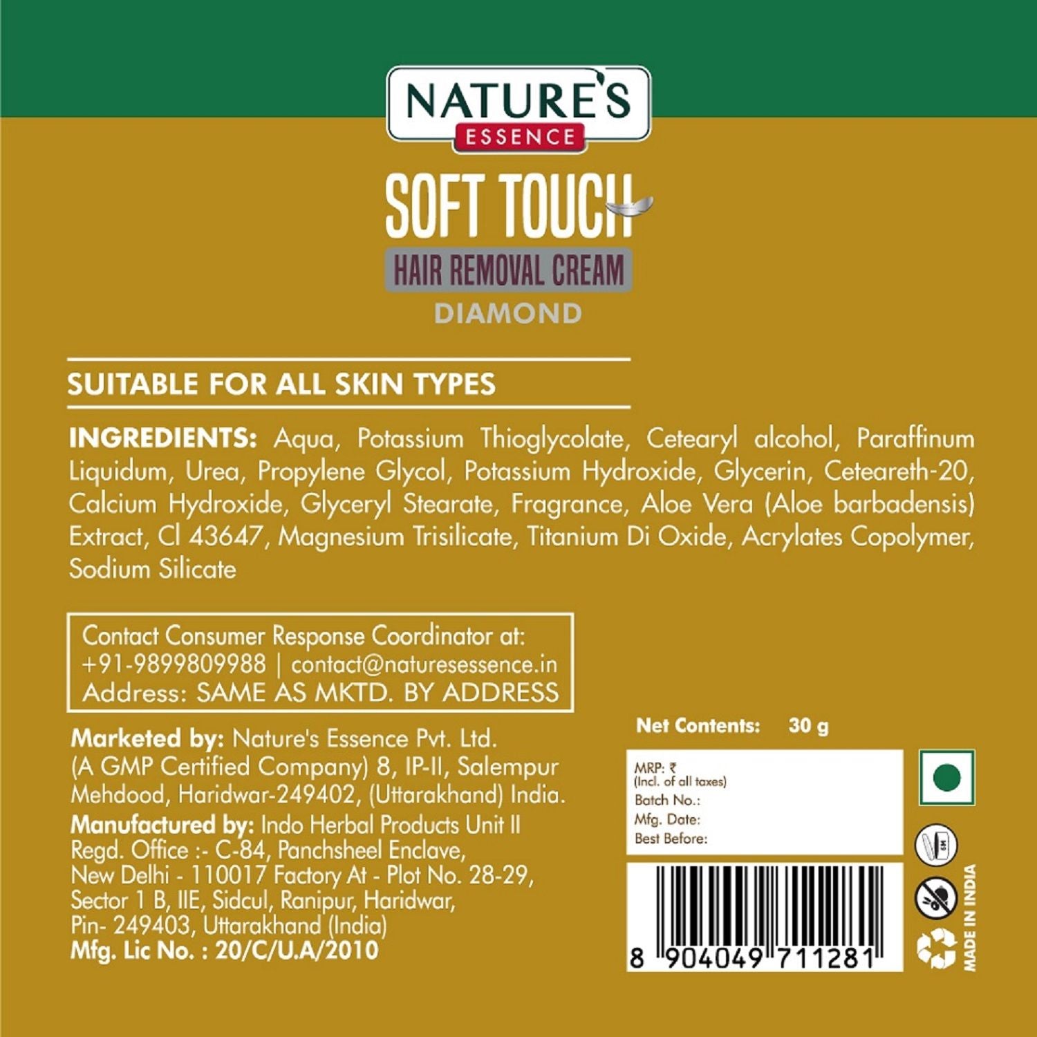 Nature's Essence Soft Touch Hair Removal Cream Gold For All Skin Types, 30g Buy at Indicrest Image 7