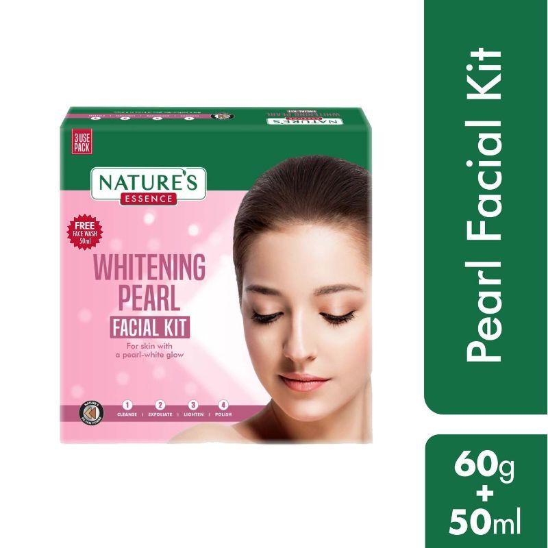 Nature's Essence Whitening Pearl Facial Kit - For 3 Uses With Free Face wash, 60g+50ml Buy at Indicrest
