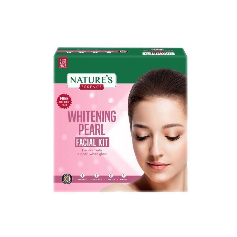 Nature's Essence Whitening Pearl Facial Kit - For 3 Uses With Free Face wash, 60g+50ml Buy at Indicrest Image 2