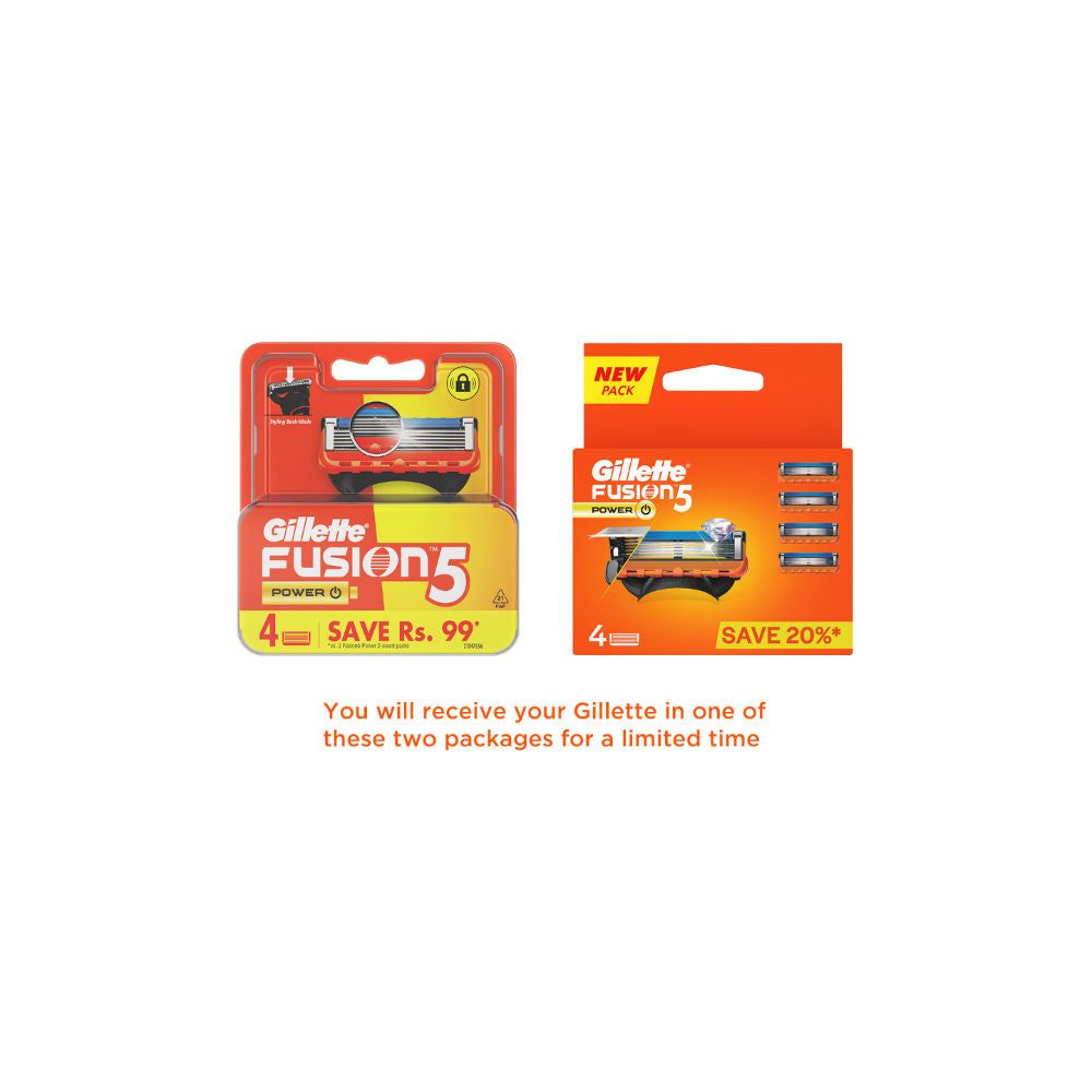 Gillette Fusion Power shaving Razor Blades for men, 4 pcs. Buy at Indicrest Image 2
