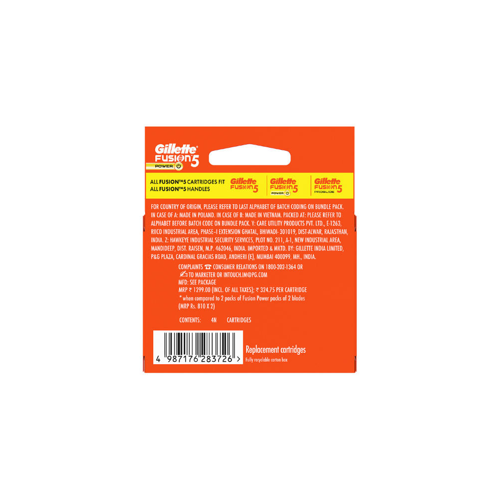 Gillette Fusion Power shaving Razor Blades for men, 4 pcs. Buy at Indicrest Image 8