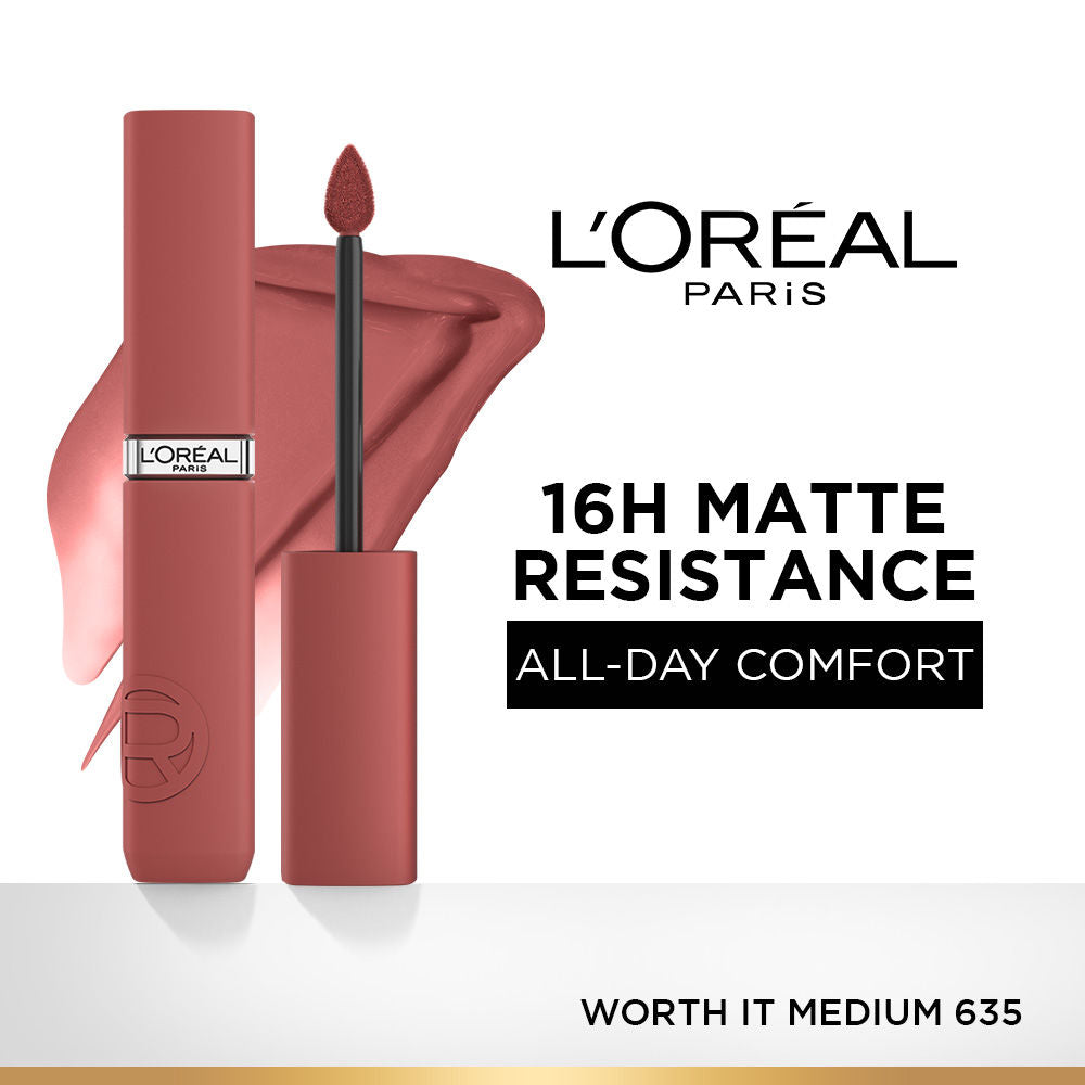 L'Oreal Paris Infallible Matte Resistance Liquid Lipstick - 635 Worth It Medium, 5g Buy at Indicrest