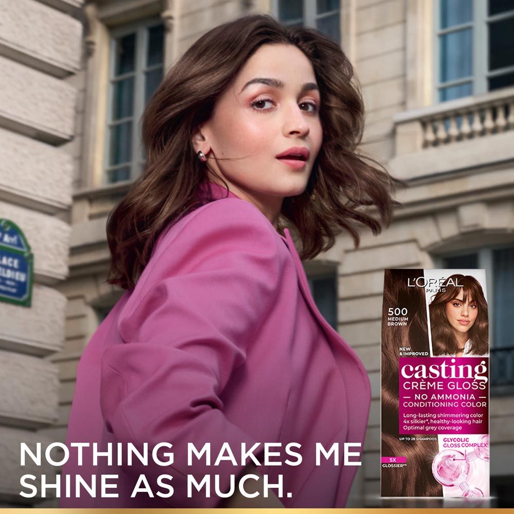 L'Oréal Paris Casting Creme Gloss Hair Color With Glycolic Gloss Complex - 532 Salted Caramel, 60ml+100g Buy at Indicrest Image 3