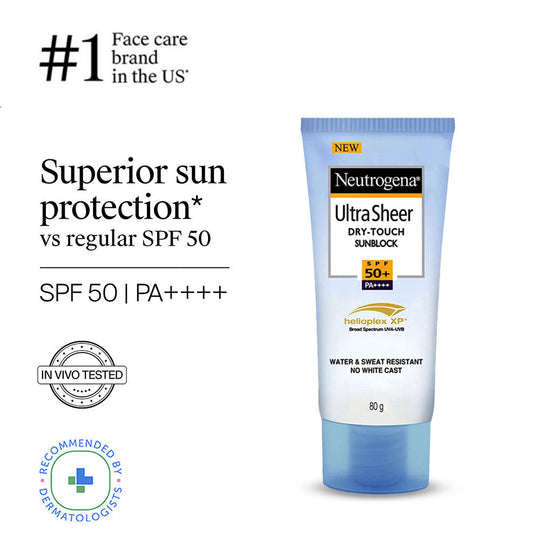 Neutrogena Ultrasheer SPF50+ PA++++ Ultra Light Moisturizing Face Sunscreen Oily & Sensitive Skin, 80g