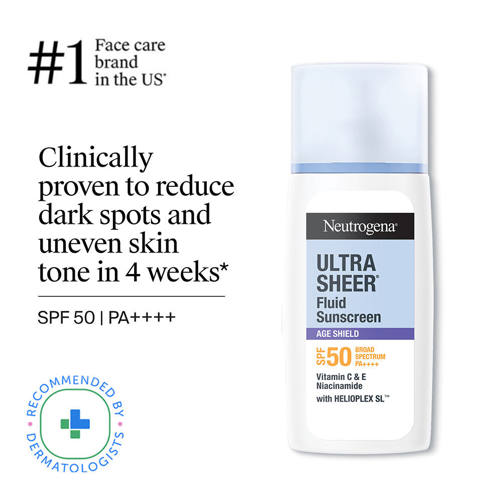 Neutrogena Ultrasheer Age Shield Fluid Face Sunscreen SPF 50+ PA++++, 40ml