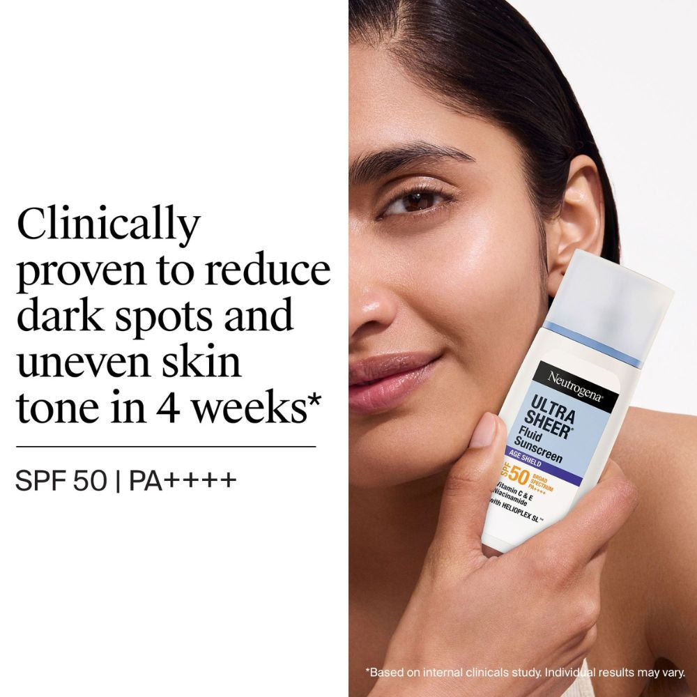 Neutrogena Ultrasheer Age Shield Fluid Face Sunscreen SPF 50+ PA++++, 40ml