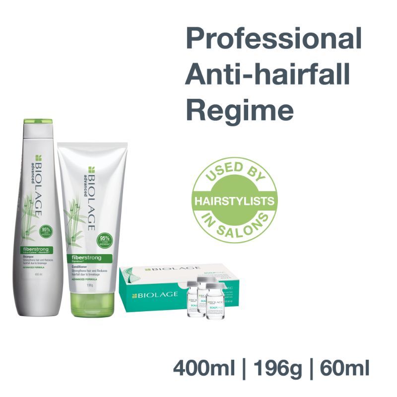 Biolage Fiberstrong 3-Step Regime, 12X Strength In Weak Hair,Shampoo + Conditioner + Aminexil Combo, 3 pieces Buy at Indicrest Image 3