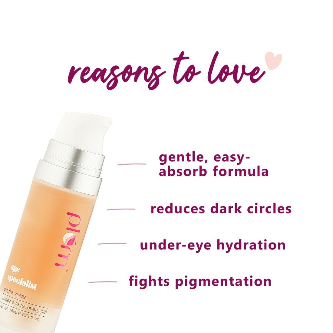 Plum Bright Years Under-Eye Recovery Gel | Reduces Dark Circles | For All Skin Types | Fades Dark Spots | Under-Eye Hydration | Brightens Skin, 15ml Buy at Indicrest Image 4