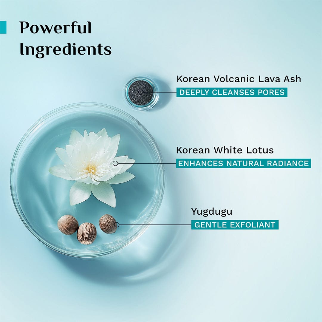 Pilgrim Korean Volcanic Lava Ash Purifying Gel Face Wash with White Lotus & Yugdugu, 100ml - Image 4 - Buy from Indicrest