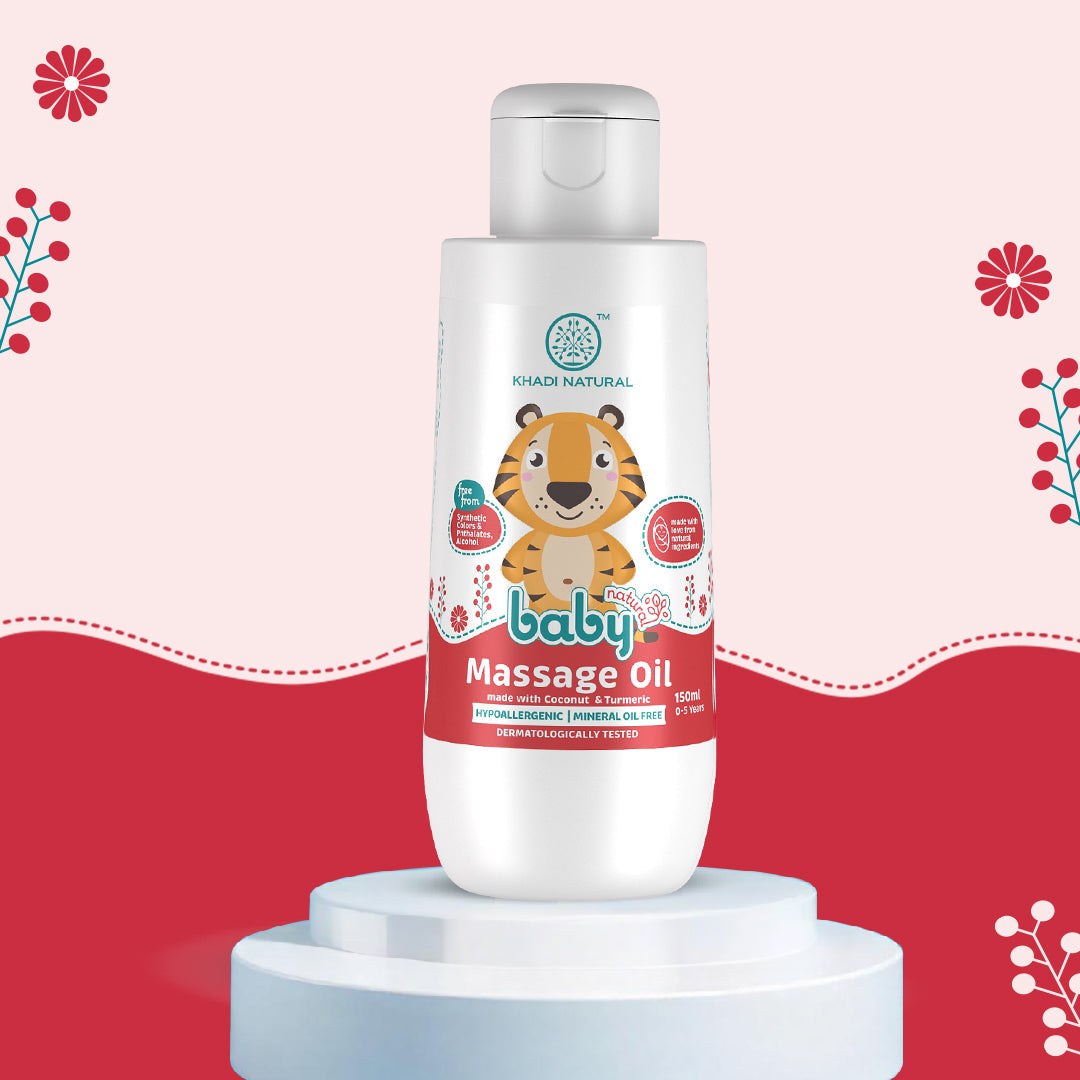 Khadi Natural Baby Massage Oil with Coconut and Turmeric for Nourishing Skin - 150ml - Image 5 - Buy from Indicrest