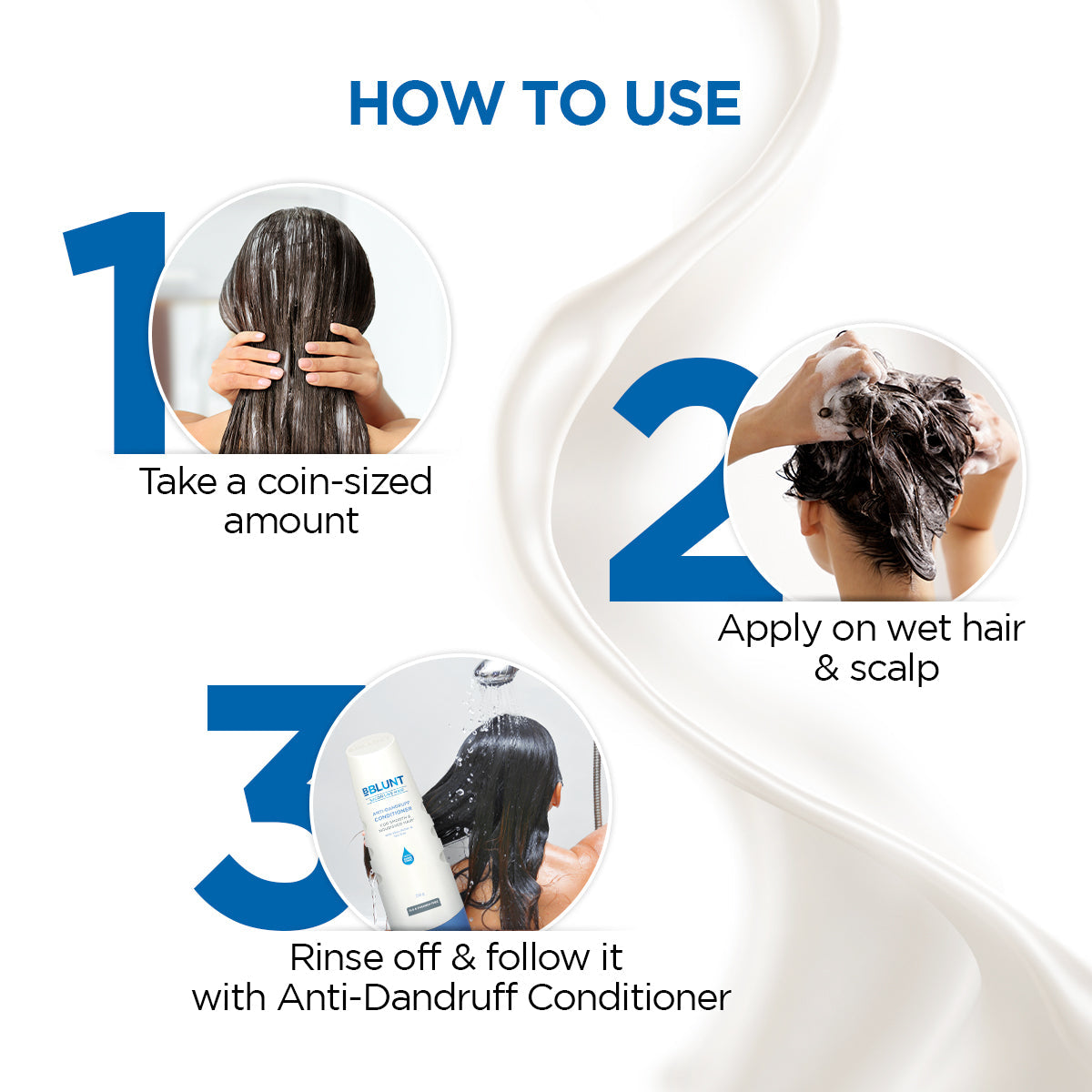 Bblunt Anti-Dandruff Shampoo For a Clear & Healthy Scalp, Pack of 3 X 300ml - Image 5 - Buy from Indicrest