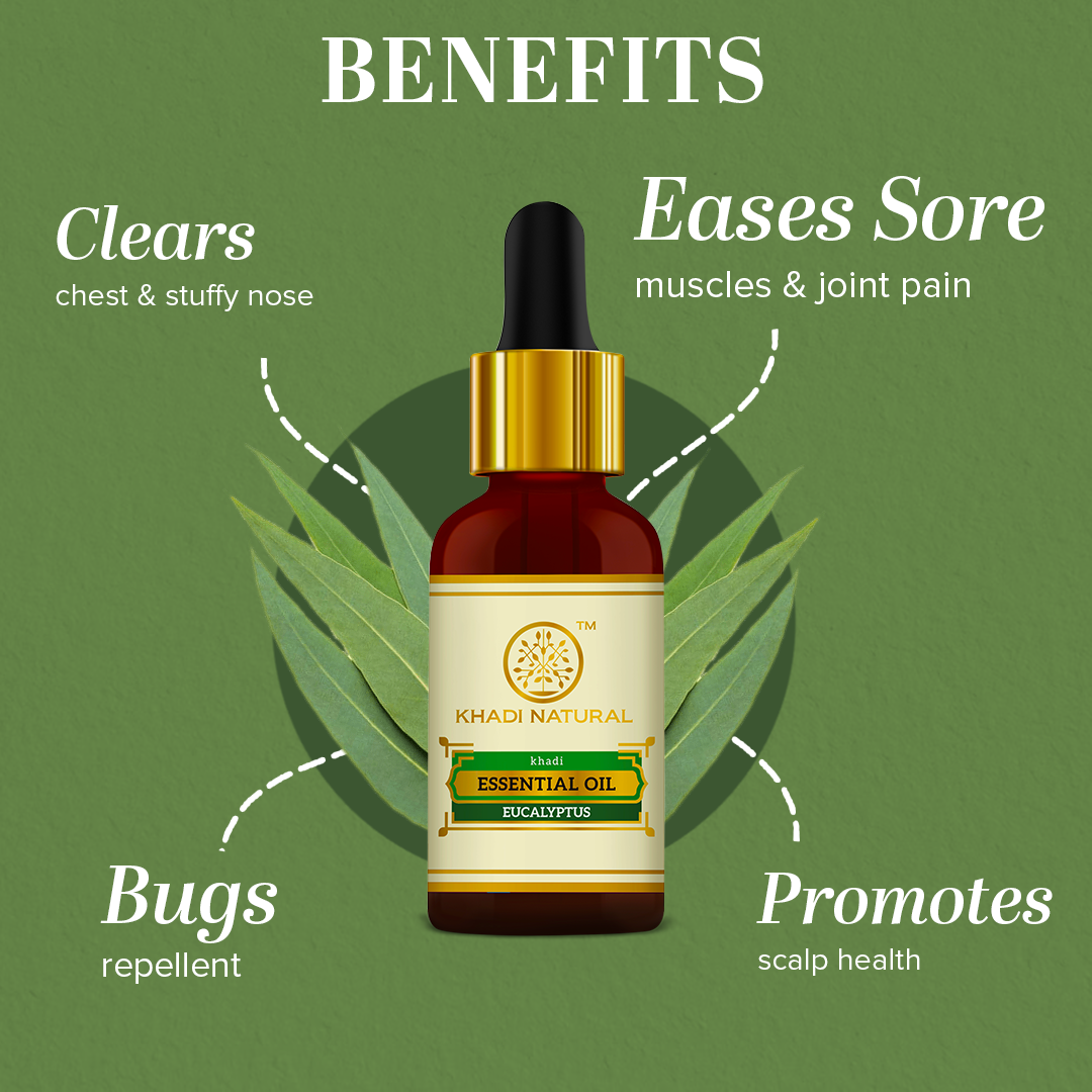 Khadi Natural Eucalyptus - Pure Essential Oil - 15ml Sale - Image 2 - Buy from Indicrest