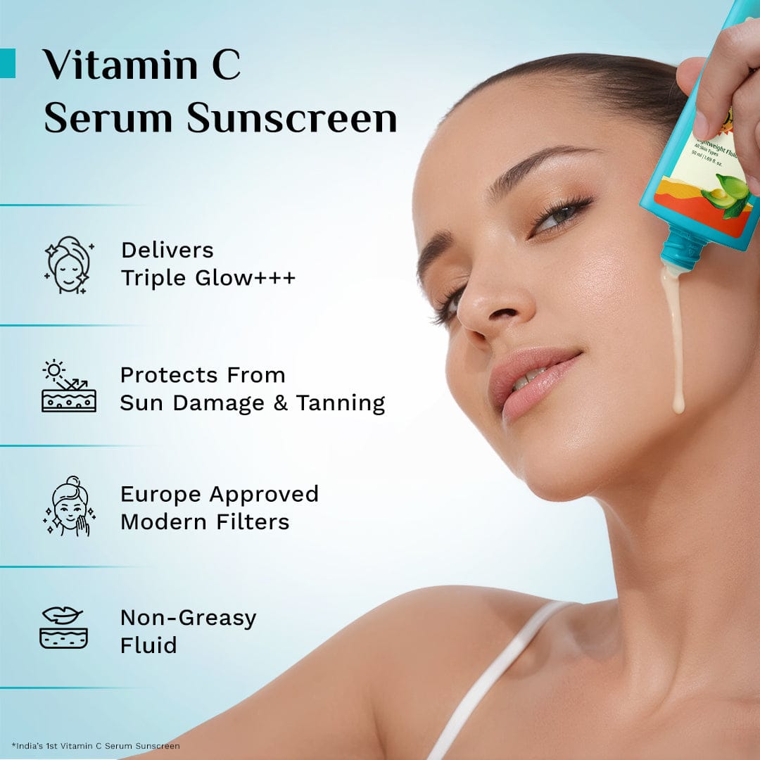 Pilgrim Vitamin C Brightening Trio, Face Wash 100ml + Face Serum 30ml + Sunscreen 45ml - Image 4 - Buy from Indicrest