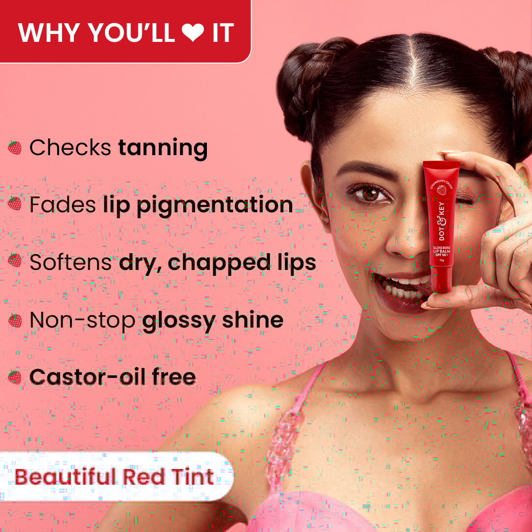 Dot & Key Vitamin C + E Brightening Lip Balm with SPF 50+, Strawberry Crush