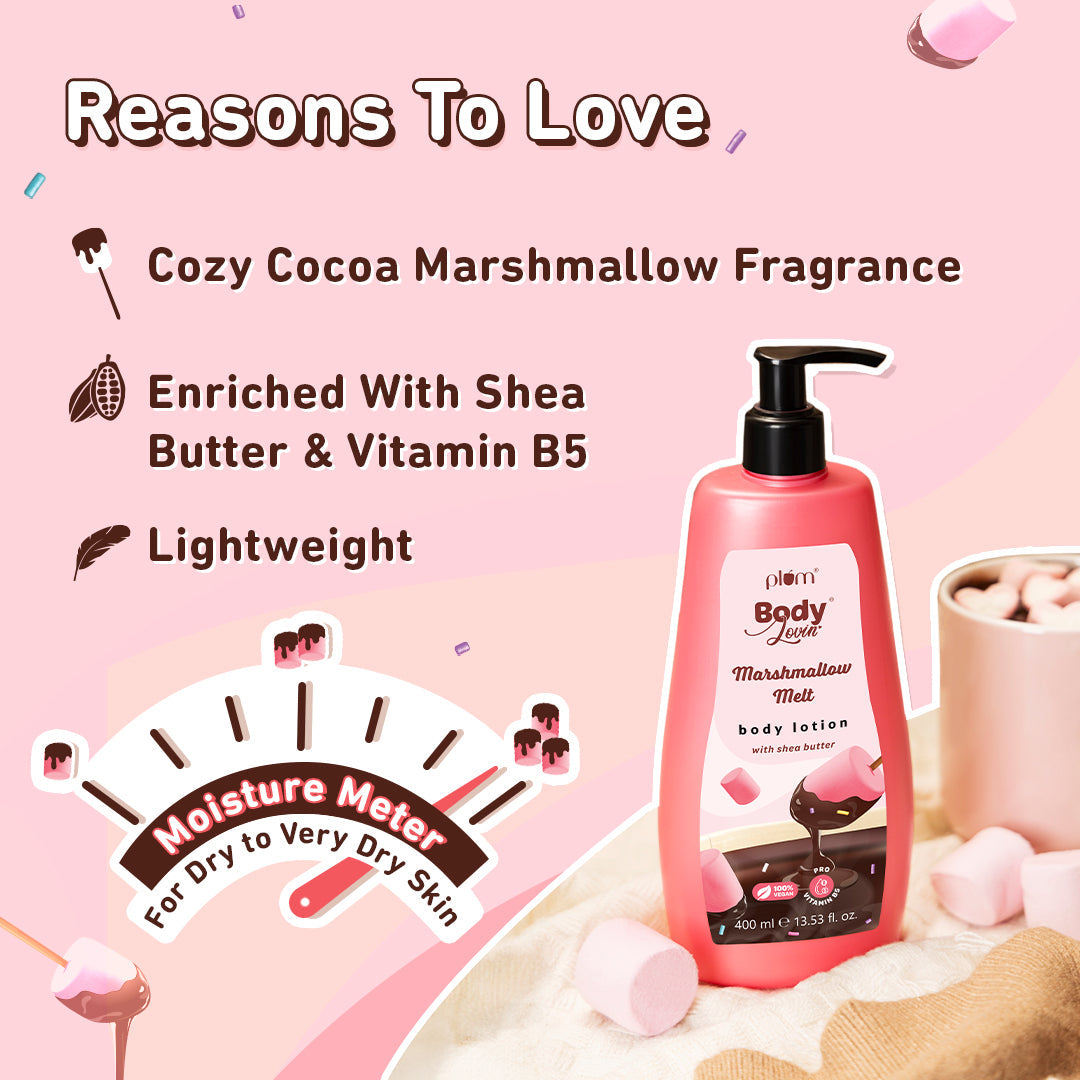 Deliciously Moisturizing Body Lotion Duo by Plum BodyLovin' | Vanilla Caramello & Marshmallow Melt Body Lotion