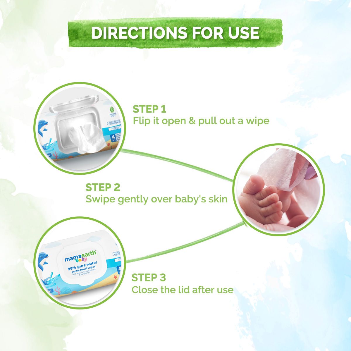 Mamaearth Baby 99% Pure Water Gentle Towel Wipes, 72 pcs - Image 5 - Buy from Indicrest