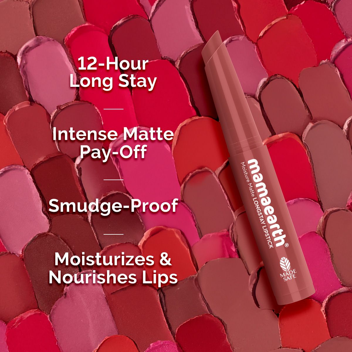 Mamaearth Moisture Matte Longstay Mini Lipstick, 0.7g | Carnation Nude - Image 3 - Buy from Indicrest