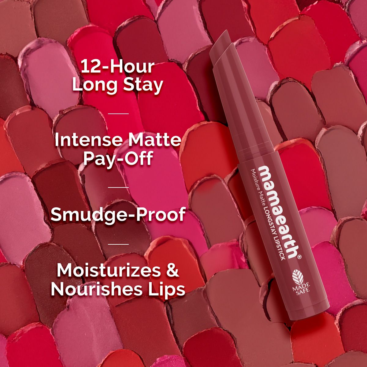 Mamaearth Moisture Matte Longstay Mini Lipstick, 0.7g | Plum Punch - Image 3 - Buy from Indicrest